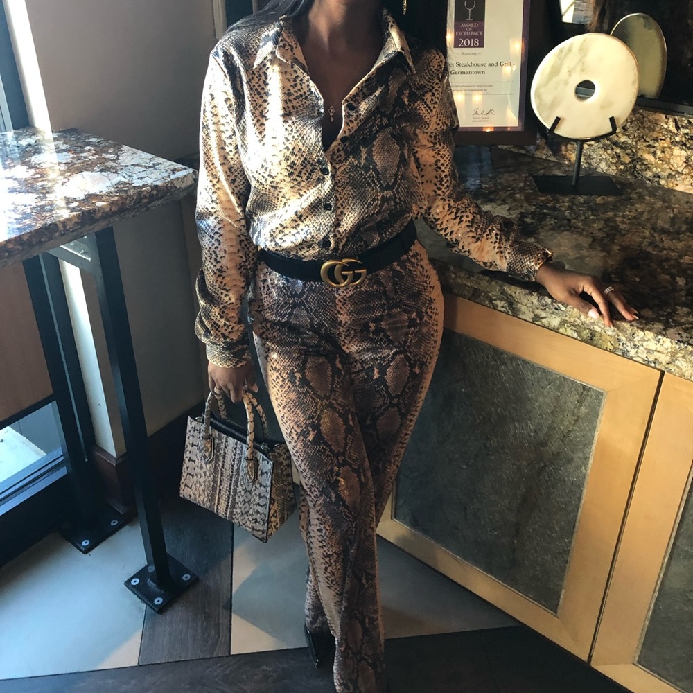 Misguided Snake Print Set
